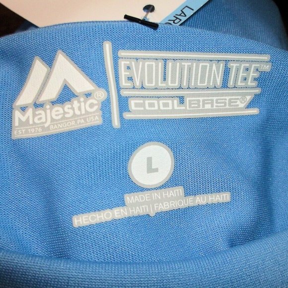 Majestic MLB Tampa Bay Rays Men's Light Blue Evolution Cool Base T-Shirt - Picture 4 of 4